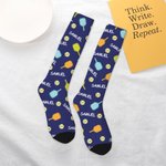 Personalised Pickleball Soft Adult Crew Socks Long Stockings with Name Game Day Birthday Gift for Pickleball Lovers