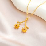 Collier de fleurs et de branches personnalisé avec pierre de naissance Cadeau d'anniversaire pour infirmière, médecin et femme