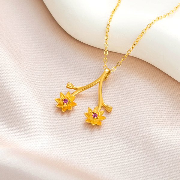 Collier de fleurs et de branches personnalisé avec pierre de naissance Cadeau d'anniversaire pour infirmière, médecin et femme