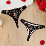 Personalizado Multicolor Corazón Punto Cara Foto Pareja Tanga Boxer con Nombre Funny Brief Set Día de San Valentín Cumpleaños Regalo para Hombres Mujeres