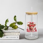 Vaso personalizado Coquette Bow Love Highland Cow Name 20oz con tapa de bambú y pajita Regalo de cumpleaños San Valentín para mujer Niña