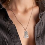 Personalized Pet Photo Necklace with Engraved Text Sympathy Memorial Gift for Pet Owner Lover