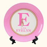 Henkilökohtainen Classic Peter Rabbit raidallinen ruudullinen keraaminen ruokalevy, jossa nimi Initial pääsiäinen perhejuhla pöydän sisustus lahja pojille tytöille