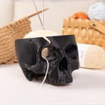 Henkilökohtainen 3D-tulostettu Gothic Skull Yarn Bowl Holder Storage nimellä Knitting tarvikkeet tarvikkeet Home Decor syntymäpäivälahja Knittersille