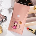 Personalisierte Cartoon Graduate Geburt Blume Leder Make-up-Pinsel Tasche mit 8 Make-up-Pinsel Graduierung Geburtstag Geschenk für Schulkamerad Mädchen