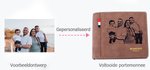 Gepersonaliseerde Foto PU Leren Heren Bifold Portemonnee met Gegraveerde Tekst en Meerdere Kaartsleuven Vaderdag Jubileum Cadeau voor Hem