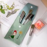 Personalisierte Cartoon Graduate Geburt Blume Leder Make-up-Pinsel Tasche mit 8 Make-up-Pinsel Graduierung Geburtstag Geschenk für Schulkamerad Mädchen