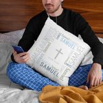 Personligt namn moln kors mjuk kasta kuddeöverdrag med namn Baby dop dag välkommen födelse heminredning gåva för nya föräldrar familj