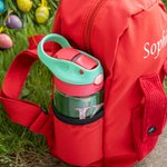 Conejito de Pascua con lazo rosa personalizado Botella de agua para niños con nombre Pascua Vuelta al cole Regalo de cumpleaños para niños Niñas