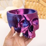 Henkilökohtainen 3D-tulostettu Gothic Skull Yarn Bowl Holder Storage nimellä Knitting tarvikkeet tarvikkeet Home Decor syntymäpäivälahja Knittersille