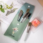 Personalized Cross Birth Flower Makeup Brush Bag with 8 Pcs Brushes Bachelorette Wedding Easter Christian Gift for Women Girls