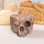 Henkilökohtainen 3D-tulostettu Gothic Skull Yarn Bowl Holder Storage nimellä Knitting tarvikkeet tarvikkeet Home Decor syntymäpäivälahja Knittersille