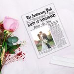 Personalized The Anniversary Post Photo Acrylic Plaque with Names and Date Home Decor Wedding Valentine's Day Gift for Couple