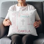 Personligt namn moln kors mjuk kasta kuddeöverdrag med namn Baby dop dag välkommen födelse heminredning gåva för nya föräldrar familj