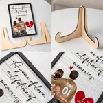 Gepersonaliseerd hart paar karakter houten frame schilderij met naam en jaar Valentijnsdag jubileum cadeau voor echtpaar