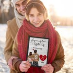 Gepersonaliseerd hart paar karakter houten frame schilderij met naam en jaar Valentijnsdag jubileum cadeau voor echtpaar