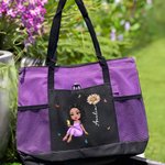 Personalisierte Cartoon Graduate Geburt Blume große Tragetasche mit Namen und Mesh-Taschen Graduierung Geburtstag Geschenk für Frauen