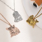 Personalized Pet Photo Necklace with Engraved Text Sympathy Memorial Gift for Pet Owner Lover