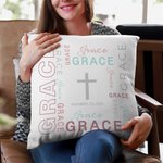 Personligt namn moln kors mjuk kasta kuddeöverdrag med namn Baby dop dag välkommen födelse heminredning gåva för nya föräldrar familj