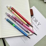 Personalised Glitter Witch Hat Bow Star Broom Design Ballpoint Pen with Name Birthday Back to School Halloween Gift for Kids Friends