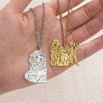 Personalized Pet Photo Necklace with Engraved Text Sympathy Memorial Gift for Pet Owner Lover
