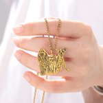 Personalized Pet Photo Necklace with Engraved Text Sympathy Memorial Gift for Pet Owner Lover