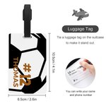 Personalisierte Fußball Design Kofferanhänger mit Name und Nummer Reisezubehör Spieltag Geburtstag Geschenk für Fußball-Liebhaber