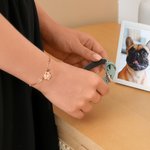 Personalizada Pet Paw Print Angel Wings pulsera con nombre Cumpleaños Memorial Sympathy Birthday Gift for Pet Owners