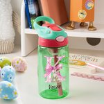 Conejito de Pascua con lazo rosa personalizado Botella de agua para niños con nombre Pascua Vuelta al cole Regalo de cumpleaños para niños Niñas