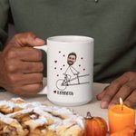 Personalized Couple Riding Bicycle Stick Figure Face Photo Mug with Name Valentine's Day Anniversary Gift for Couple
