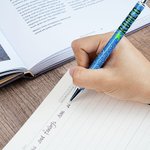 Personalised Glitter Witch Hat Bow Star Broom Design Ballpoint Pen with Name Birthday Back to School Halloween Gift for Kids Friends