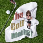 Serviette gaufrée personnalisée avec titre et crochet Cadeau d'anniversaire pour les amateurs de golf