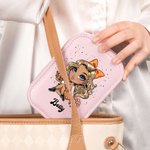 Personalisierte Cheerleading Mädchen Leder-Schmuck-Box mit Namen und LED dreifarbig einstellbar Make-up-Spiegel Game Day Geburtstagsgeschenk für Mädchen