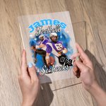 Personalizzato 1-5 foto brillante fulmine basket nome Acrilico Led luce notturna con base in legno Home Decor regalo di compleanno per gli amanti dello sport