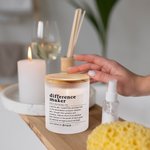 Personalized Difference Maker LED Candle Lamp Jar with Name and Wooden Lid Home Decor Appreciation Gift for Leader Coworker Teacher