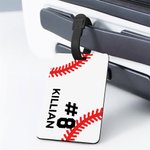 Personalisierte Baseball-Gepäckanhänger mit Namen Reisezubehör Geburtstagsgeschenk für Baseballspieler Sportliebhaber