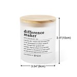 Personalized Difference Maker LED Candle Lamp Jar with Name and Wooden Lid Home Decor Appreciation Gift for Leader Coworker Teacher