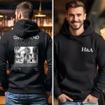 Personalized Black and White 1-10 Photo Collage T-shirt Sweatshirt Hoodie with Initials Valentine's Day Anniversary Gift for Couple