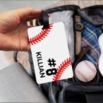 Personalisierte Baseball-Gepäckanhänger mit Namen Reisezubehör Geburtstagsgeschenk für Baseballspieler Sportliebhaber