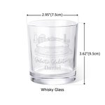 Gepersonaliseerde Football Stadium Schets Whiskeyglazen met Gegraveerde Naam Tekst en Leisteen Onderzetter Betekenisvol Verjaardagscadeau voor voetballiefhebbers