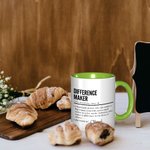 Personalized Difference Maker 11oz Ceramic Mug with Name Appreciation Birthday Gift for Leader Coworker Teacher