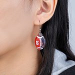 Boucles d'oreilles football pailleté personnalisé avec numéro Game Day Football Birthday Gift for Football Lovers Mom