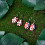 Boucles d'oreilles football pailleté personnalisé avec numéro Game Day Football Birthday Gift for Football Lovers Mom
