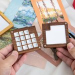 Personalised Birth Flower Portable Wooden Watercolor Palette Drawing Board with Name Outdoor Painting Supply Birthday Gift for Painters