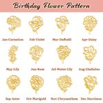 Personalized Heart Birthstone Necklace with Birthday Flower and Name Valentine's Day Birthday Anniversary Gift for Women