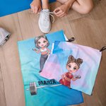 Toalla deportiva personalizada con diseño de chica deportiva súper absorbente portátil con nombre para gimnasio regalo para amantes del deporte