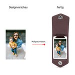 Personalisierter PU-Leder Schlüsselanhänger mit Foto Eingraviertem Text Vatertag Muttertag Jahrestag Geschenk für Papa Mama