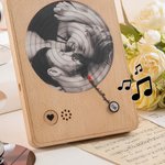 Giradischi in legno con foto personalizzata con riproduzione della tua canzone preferita regalo per anniversari e San Valentino per coppie
