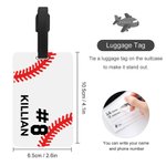 Personalisierte Baseball-Gepäckanhänger mit Namen Reisezubehör Geburtstagsgeschenk für Baseballspieler Sportliebhaber