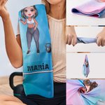 Toalla deportiva personalizada con diseño de chica deportiva súper absorbente portátil con nombre para gimnasio regalo para amantes del deporte